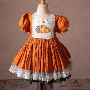 Pettigirl Pumpkin Dress with attached petticoat
